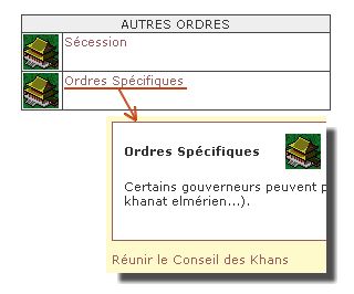 Ordres Sp&eacute;cifiques